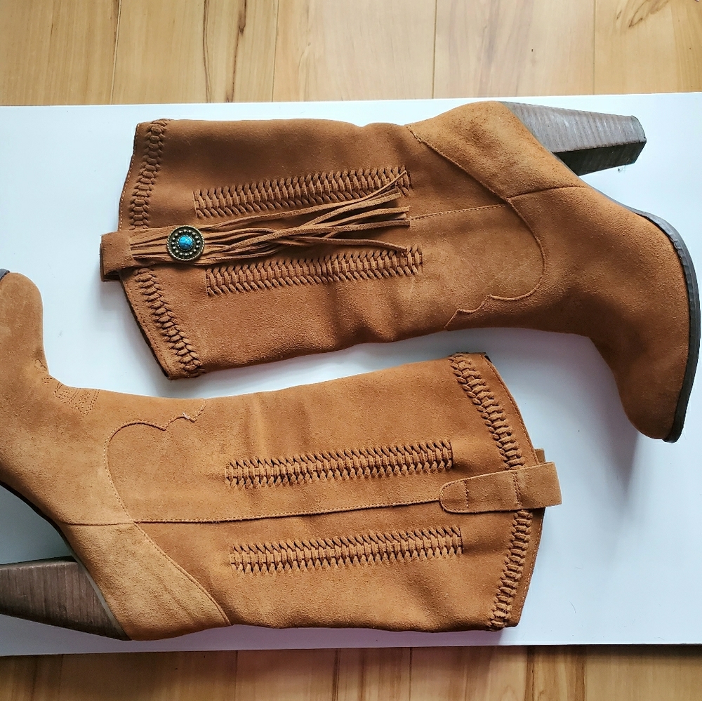 Reba Hades Women’s Suede Leather Size 10 Brown
